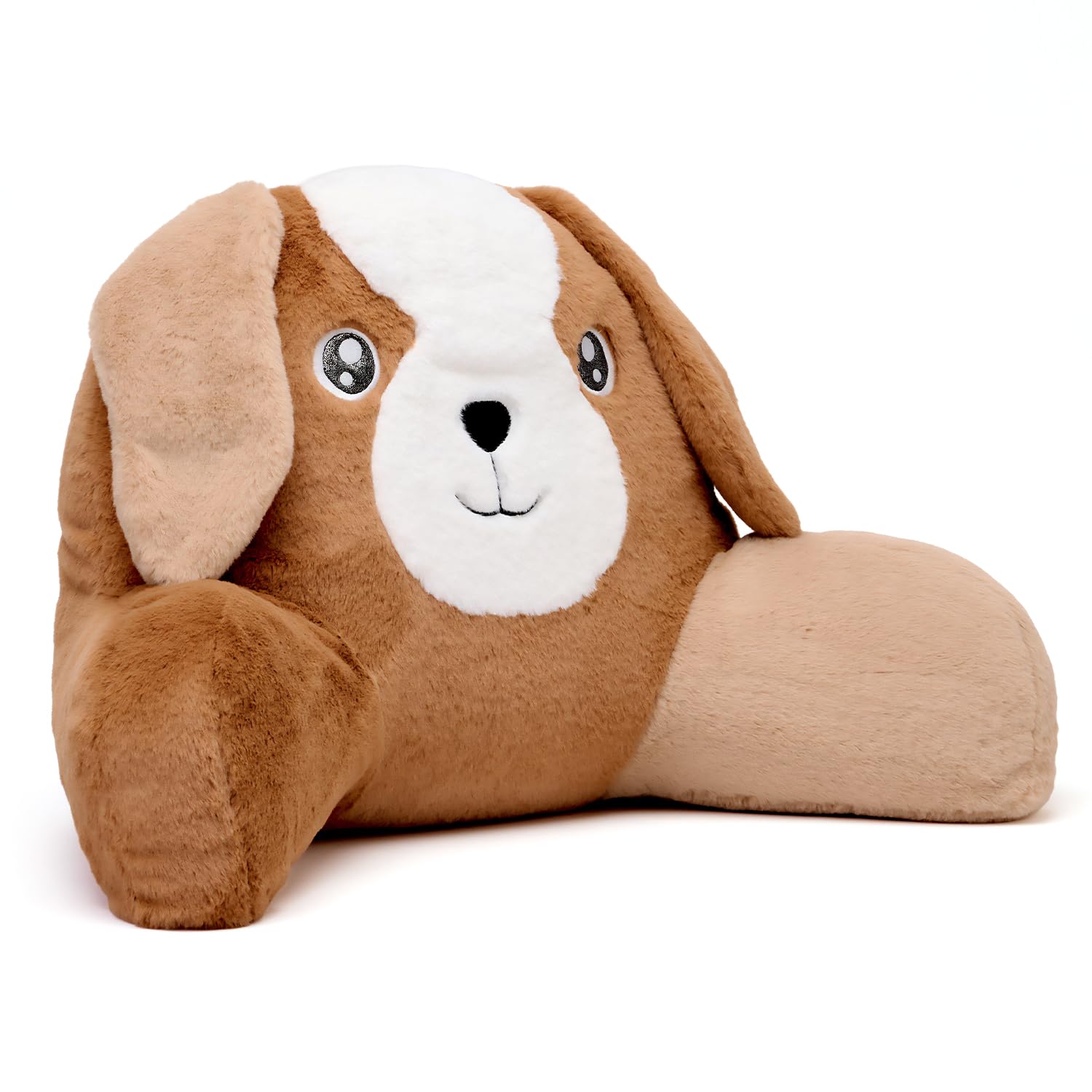 Snuggz Puppy Cuddle Cushion 60x40cm, Age 12m+ - Lightweight Kids Plush Backrest Pillow with Supportive Arms, Super Soft Reading Pillow Cushion for Gaming or Napping – Soft 3D Ears & Carry Handle