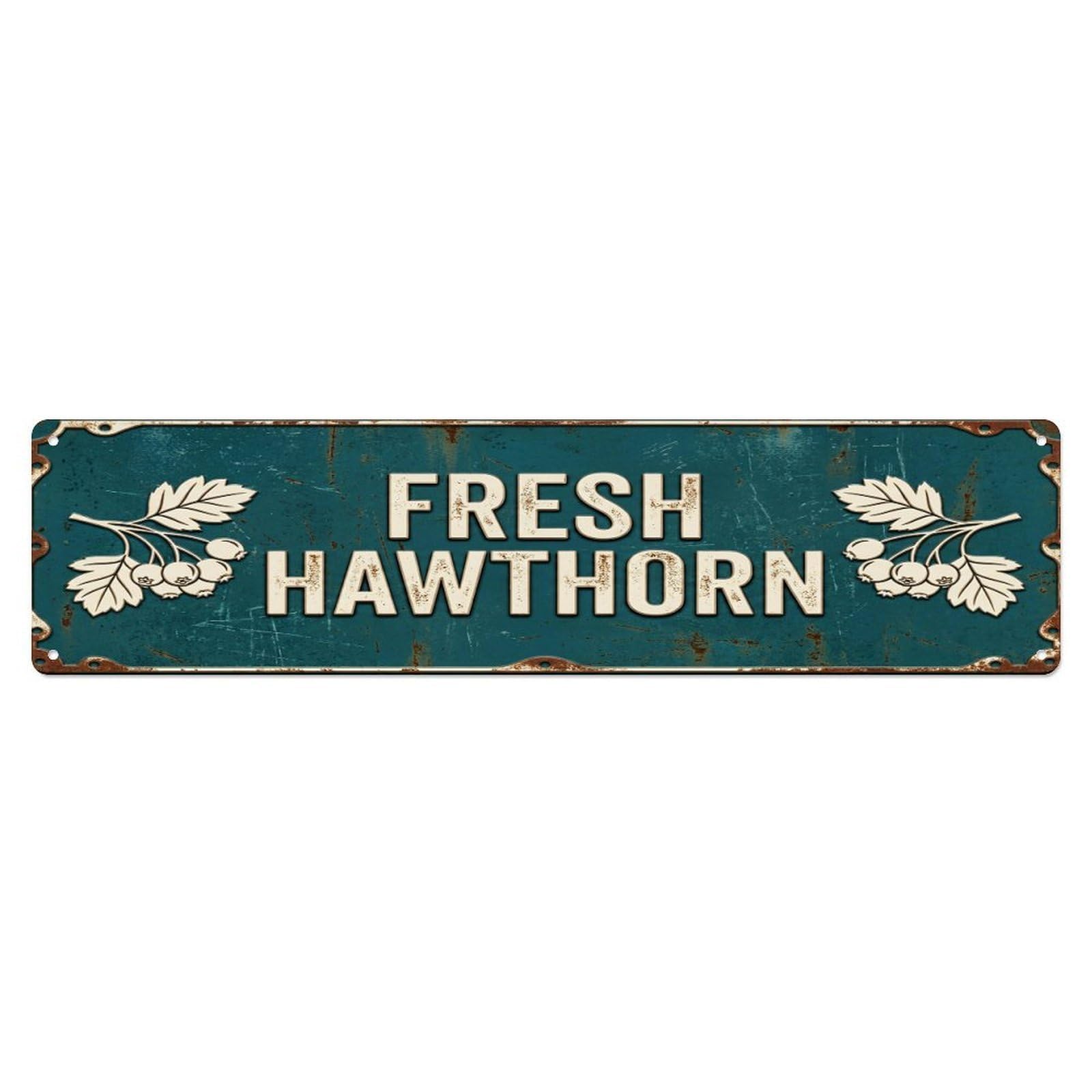 FRESH HAWTHORN Vintage Berry Rustic Farmhouse Metal Tin Sign