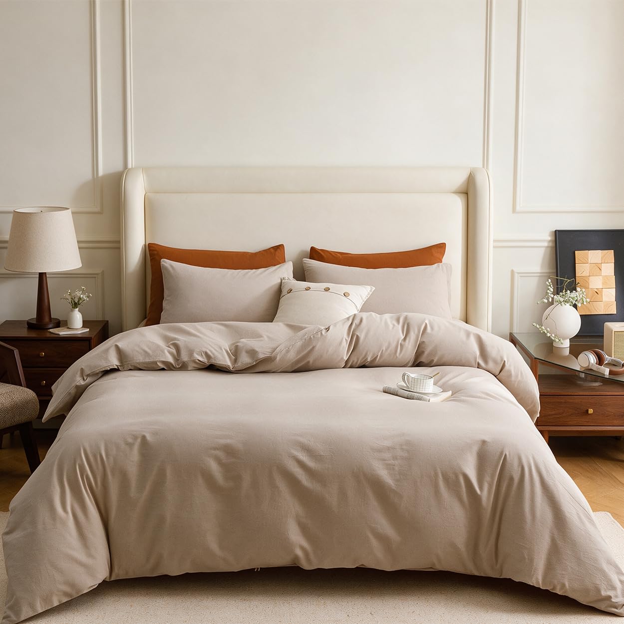 Washed Cotton Comforter Set - Twin 3Pcs -26 Washed Cotton Comforter Set - Twin 3Pcs -26