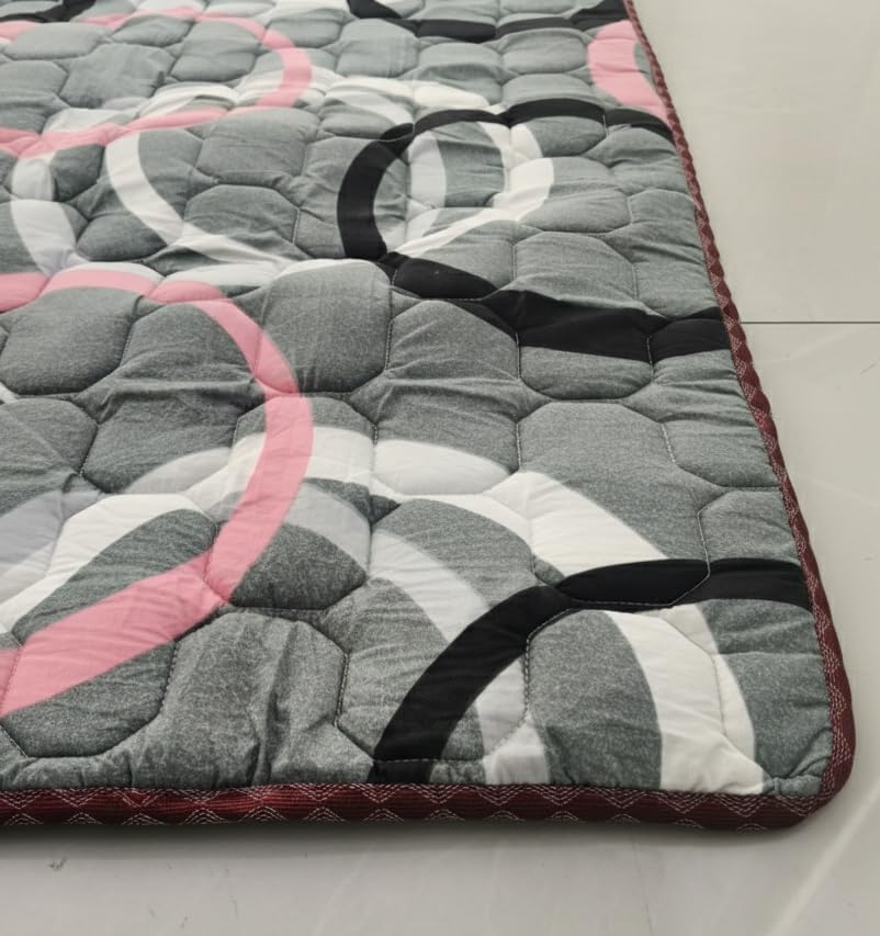 Image of K25 Cotton Floor Bed Mattress with High-Density Foam for Extra Bedding | Lightweight Reversible Portable Rolling Mat for Travel Yoga Outdoor & Camping (Size: 72x48x0.8 Inch, Multicolor)