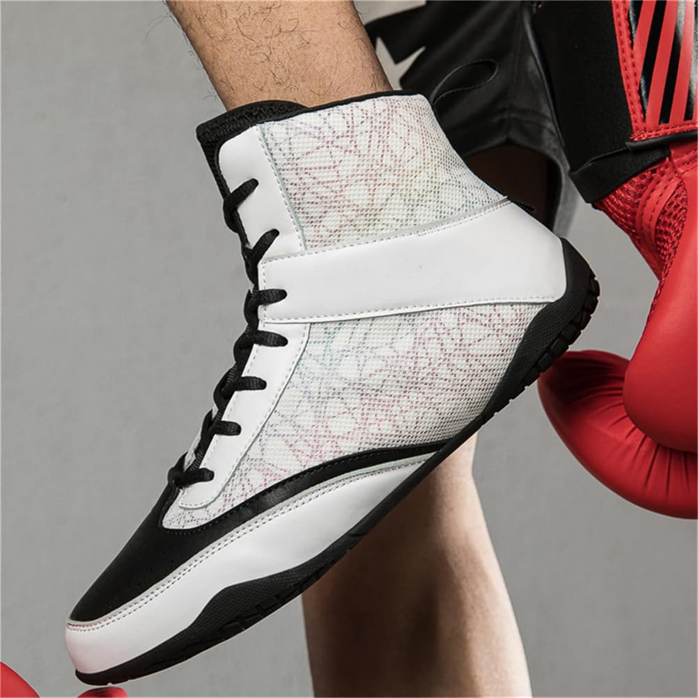 Botas De Boxeo De Caña Alta para Entrenamiento Y Kick Boxing, Culturismo, Lucha, Antideslizante Adolescentes Niños Lucha Libre Zapatos De Deportes De Combate
