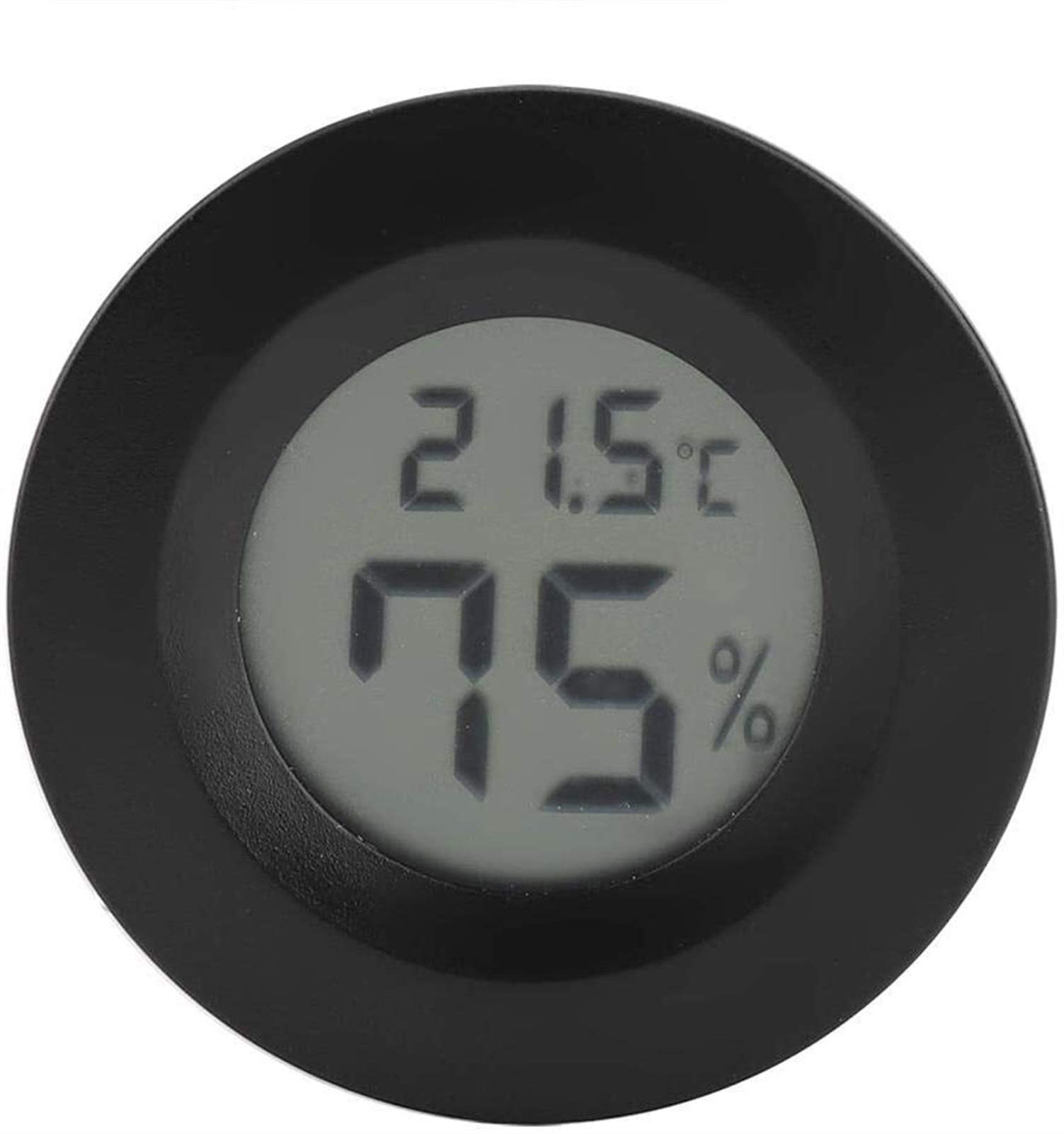 Thermomètre mini rond XMING digital LCD noir pour température intérieure