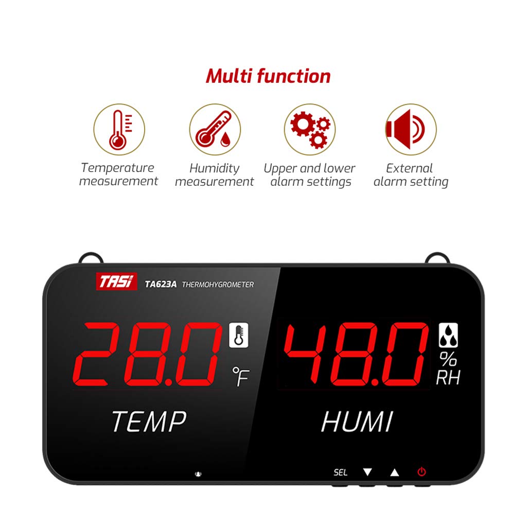Monitor de temperatura y humedad, termómetro higrómetro, termómetro digital, sensor de humedad para el hogar, oficina, higrómetro de 13 pulgadas