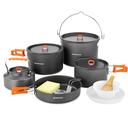 Odoland 18pcs Camping Cookware Large Size product photo (Camp Cookware Sets) — ScooterReviewPro review