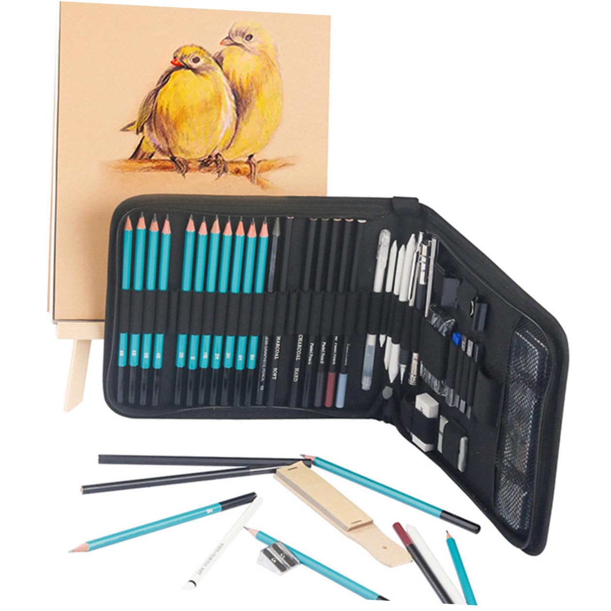 Premium Zeichenstifte 1 Satz Skizzierstifte für Zeichnen und Skizzieren | Nylon, Holz, Metall, Papier, Leichtes Satz zum Schattieren und Verblenden, für Jugendliche und Kinder