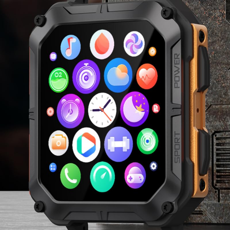 Watchily Militaire MTPRO - Montre Connectée Homme, Militaire, Ultra résistant, SMS, Sport, Santé, Aventure, Autonomie 15 à 50 Jours