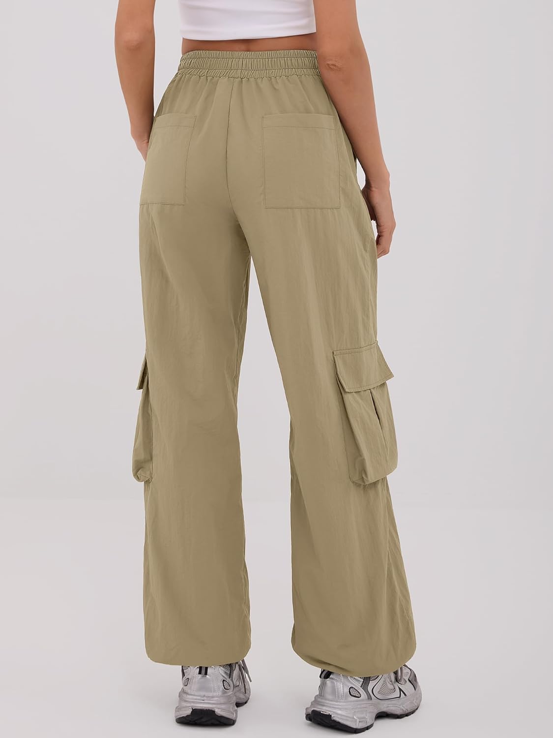 ZAFUL Cargo Pants Women High Waisted Parachute Pants with Pockets Quick Dry Lightweight Baggy Pants - Image 4