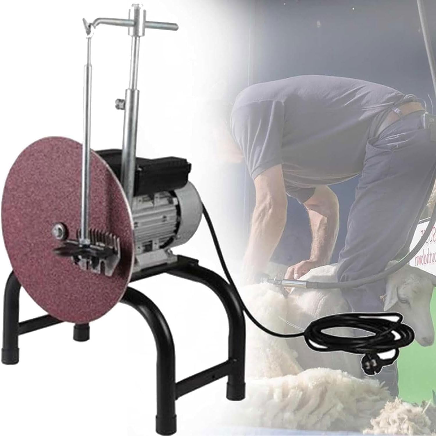 2800r Min Blade Sharpener 550W Electric Wool Shears Knife Slicker Detachable Wool Shearing Tool 260mm Diameter Sticky Plate