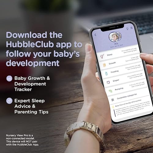Miniatura 4 de Hubble Connected - Nursery View Pro - Monitor de bebé con video de 5 pulgadas con panorámica, inclinación y zoom - HCNVPRO-CA, blanco