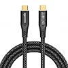 Amazon Basics 240W Type C to Type C Fast Charging Cable, 2M Length, 40Gbps Data Transfer Speed, 8K@60Hz Display Cable, USB4 90° Shaped Connector, Gold Coated Connector (Black)