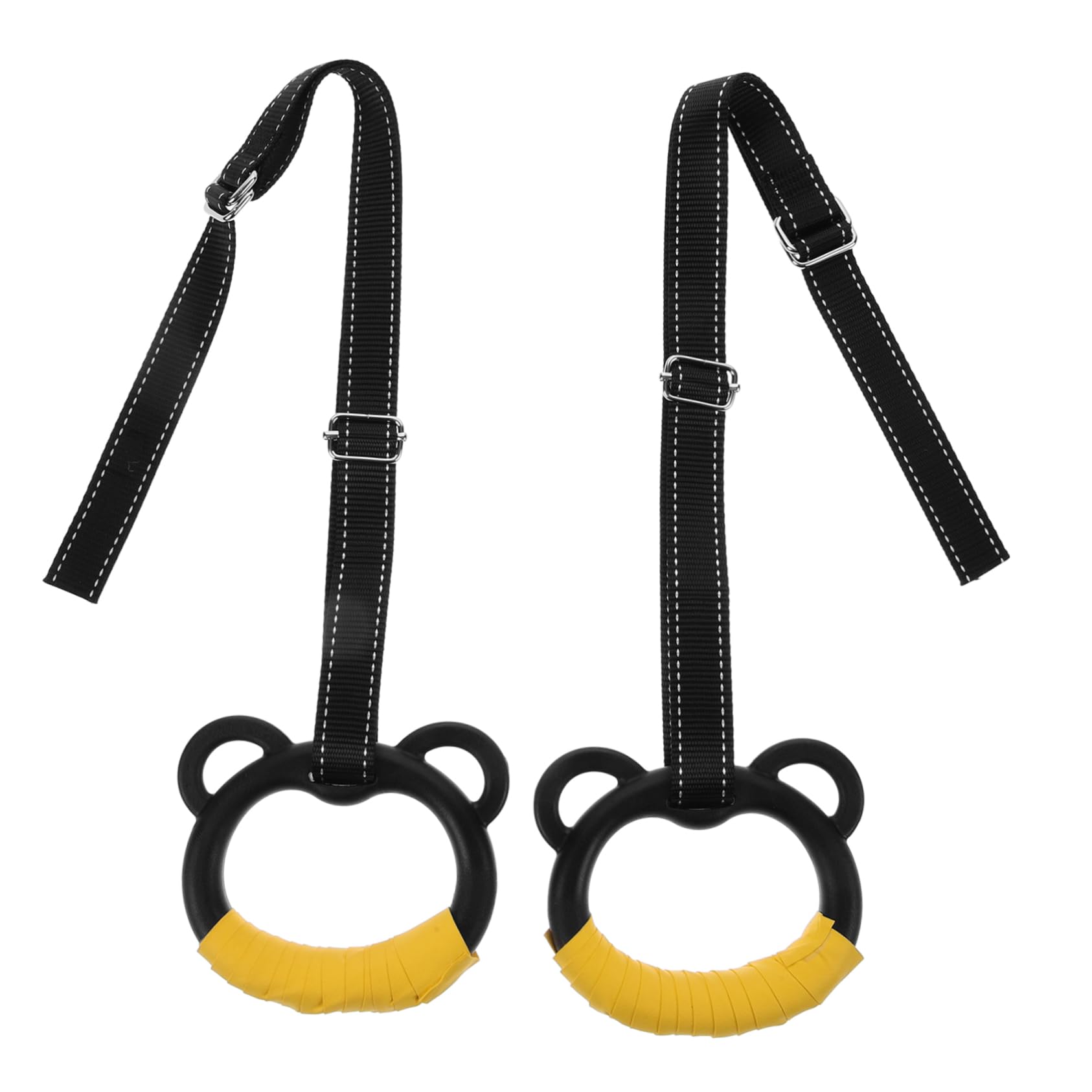 BRIGHTFUFU Indoor Fitness Equipment for Kids Gymnastics Rings with Straps Pull-up Rings Training Device for Kids