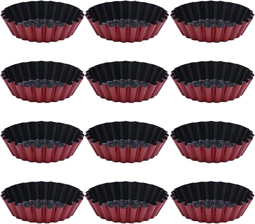 Cabilock Molde de tarta de huevo, 12 unidades, para magdalenas, magdalenas, magdalenas, pasteles, galletas, moldes para hornear