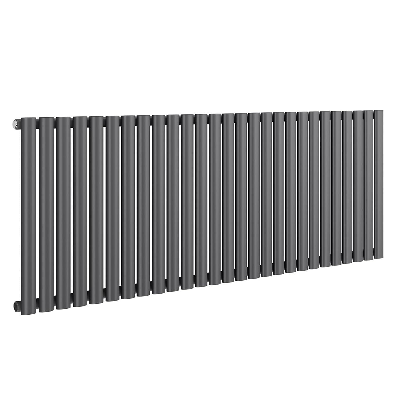 iBathUK | 600 x 1620 mm Modern Horizontal Column Radiator Anthracite Single Oval Panel