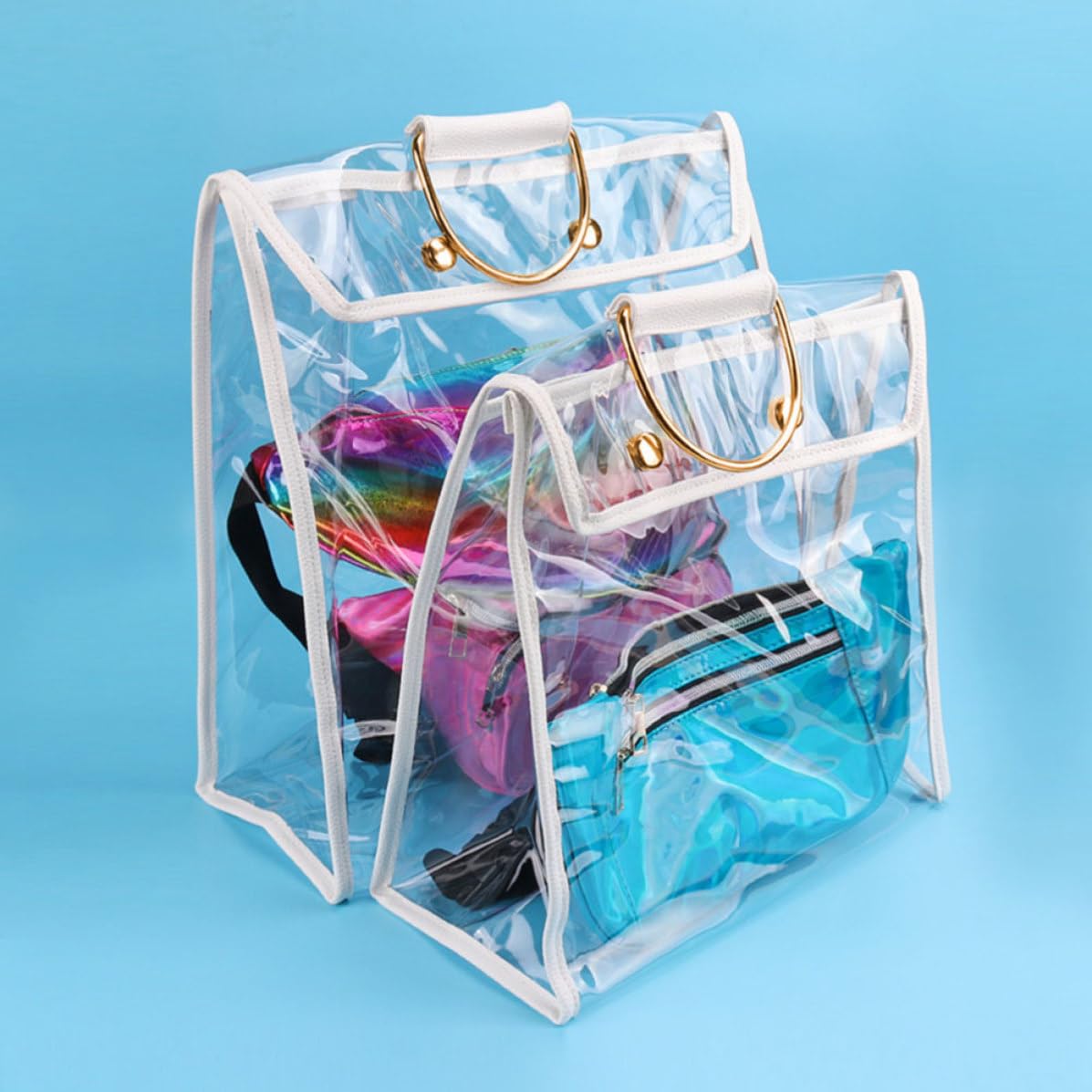 2 Piezas Organizador de Almacenamiento de Bolsos Transparente Pvc