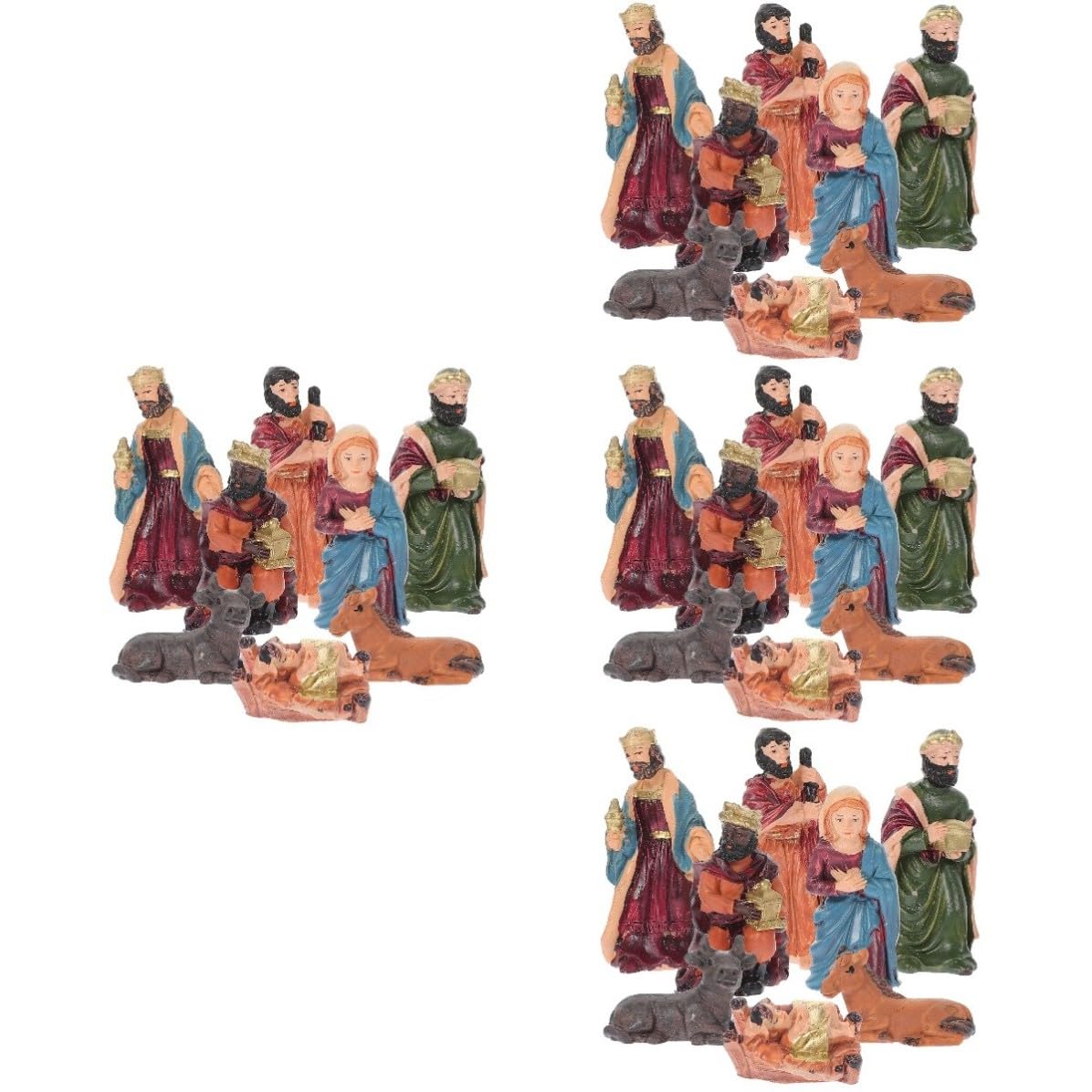 TOYANDONA 4 Sets Kleines Krippenset aus Kunstharz, für Büro und Kirche