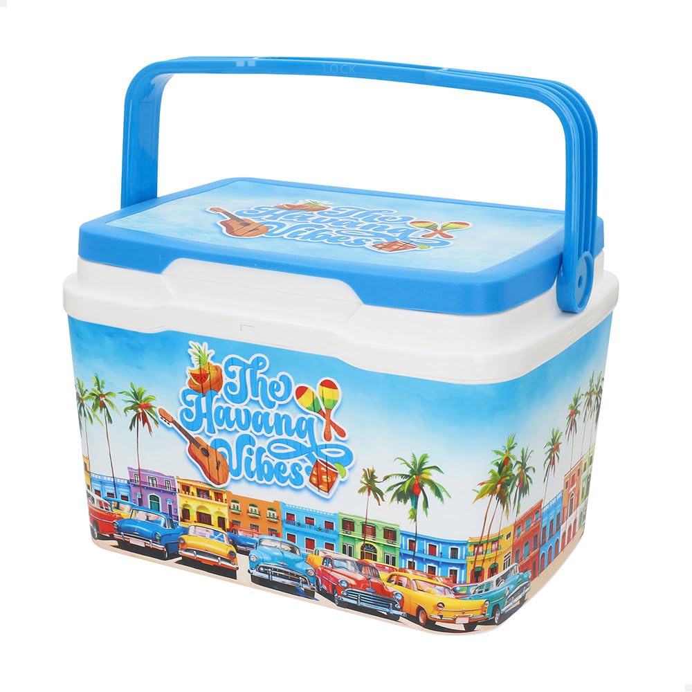 AKTIVE Nevera rígida de Playa 5L, diseño Summer Trends, plástico Resistente, Aislamiento de Poliuretano Superior, Mantiene el frío hasta 15h, Tapa con Cierre Seguro, Ligera y compacta (62393)
