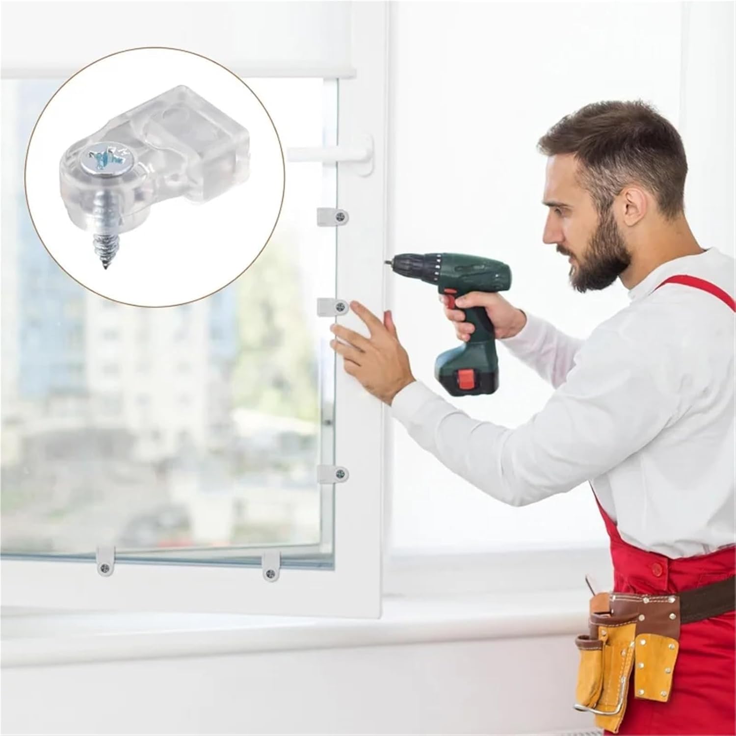 Cabinet Glass Retainer Clips 200pcs Glass Retainer Clips Plastic Panel Door Holders Window Dressing Hardware with Screws
