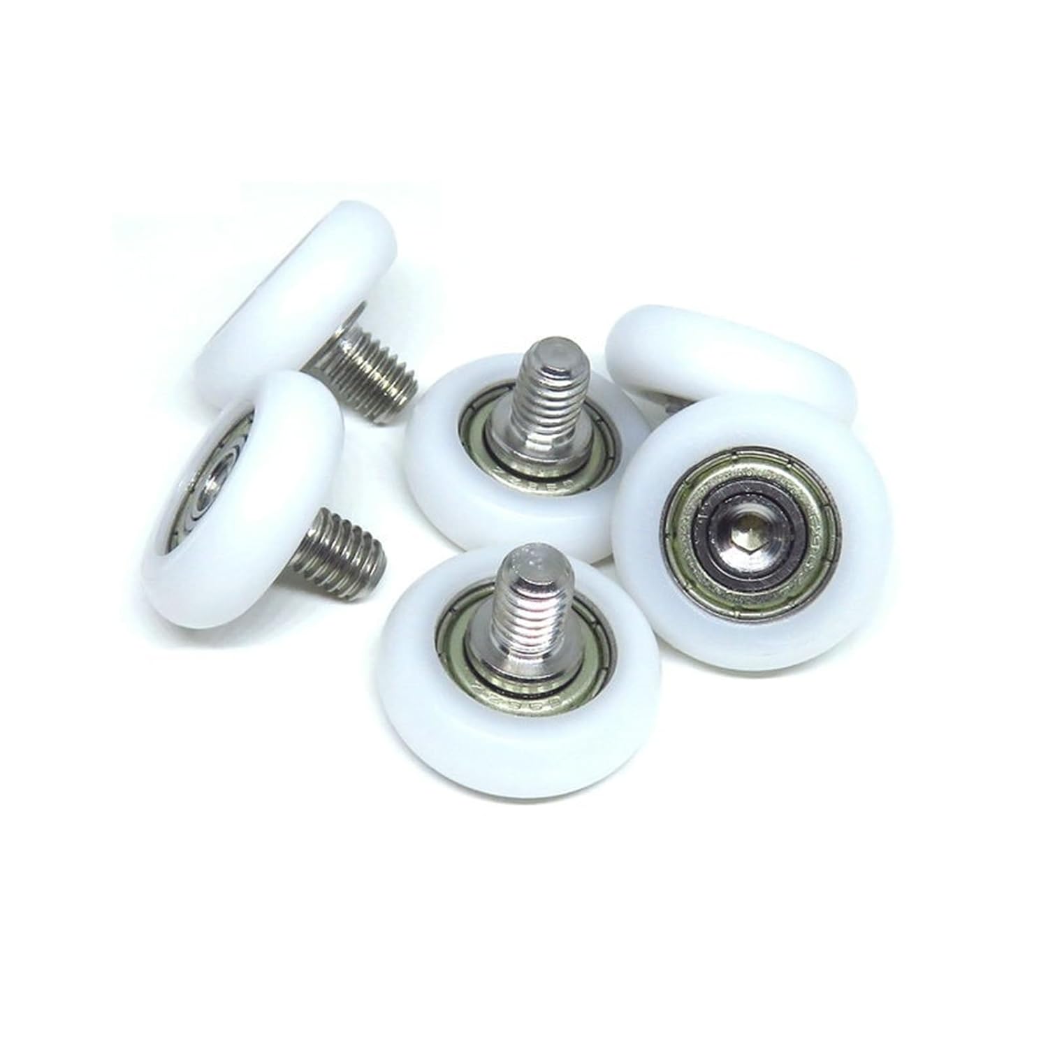 OD 22mm 丸プーリーホイール M6ネジ付き BSR69622-7C1L6M6 直径 22mm ナイロンコーティング プラスチッ