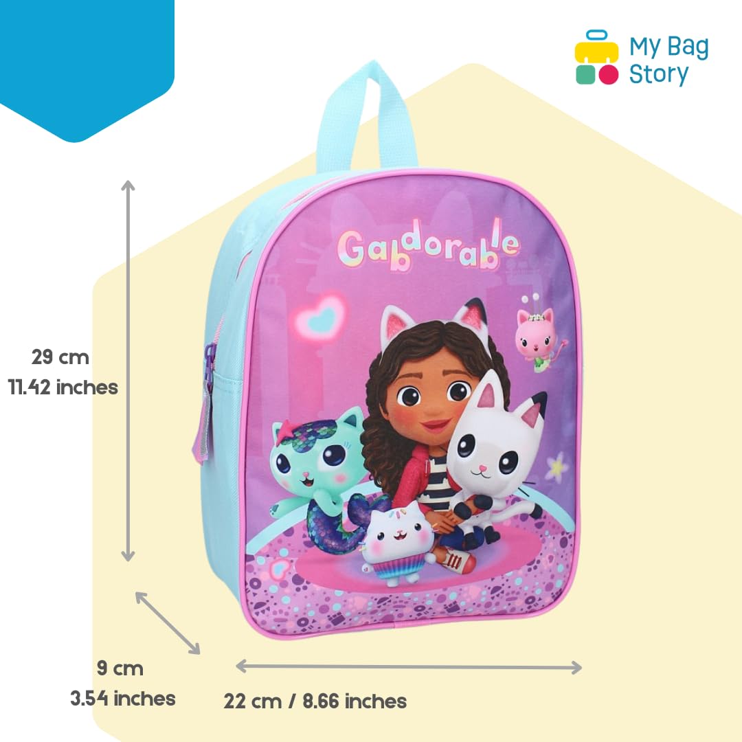mybagstory - Plecak dziecięcy dla dziewczynki niebieski Gabby - Dziecko - Szkoła - Przedszkole - Przedszkole - Żłobek - Tornister dziewczęcy - Rozmiar 29 cm - Regulowane ramiączka - Pomysł na prezent,