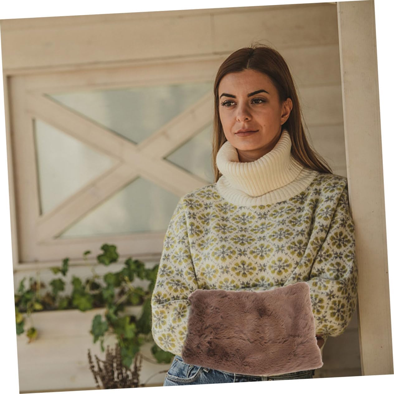 2pcs Luxury Faux Fur Hand Warmer Pillow Insulated Arm Muff for Winter Warmth Fashion