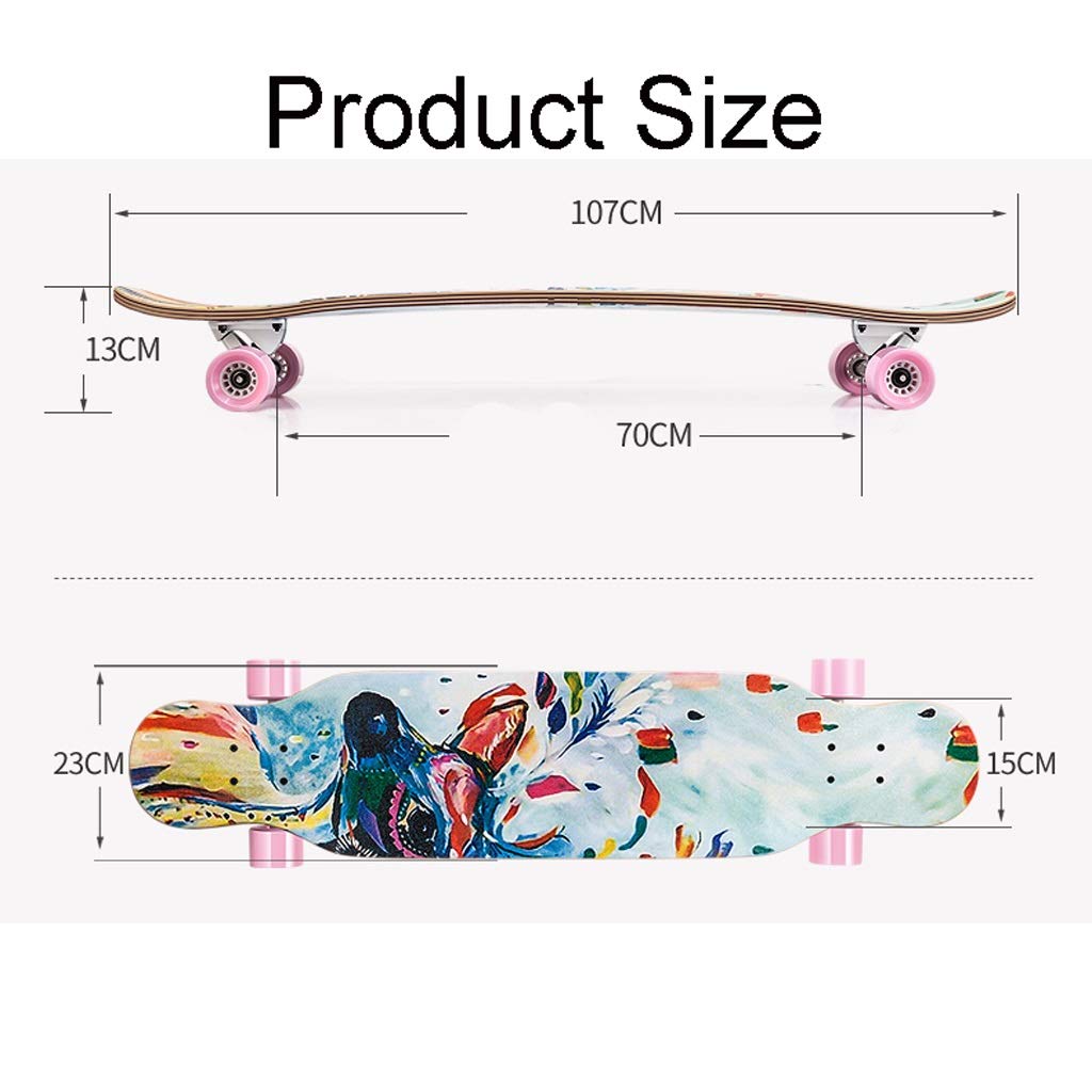 TXTC Skateboards Standard Complète Skateboards- PU Roues ABEC-11 for Les Débutants Entrées Enfants Garçons Filles Jeunesse Cruiser Maple Pro Skate Board, Longboard Skateboard