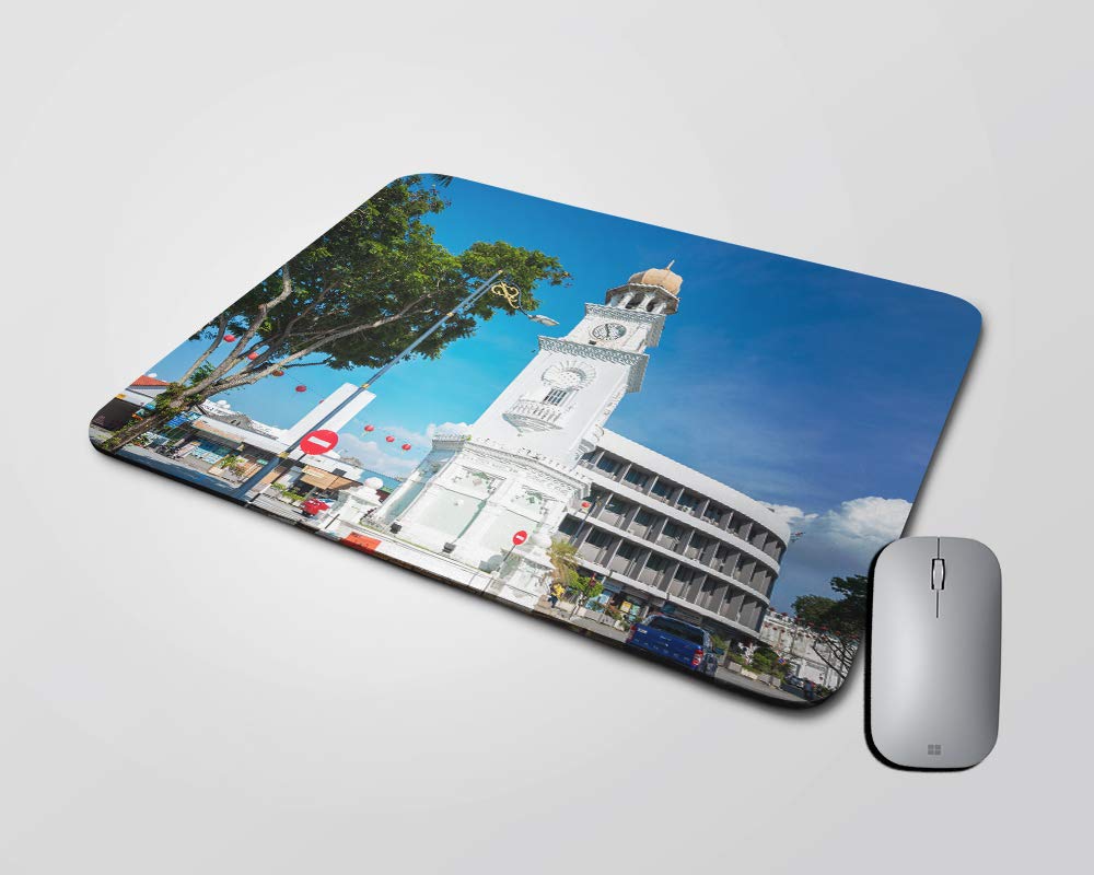 BLISSart Mouse Pad Non-Slip Rubber Mousepad for Laptops Gaming Computer PC HD Printed Mousepads- Street View of Penang Malaysia (9 x 7.5 Inches)