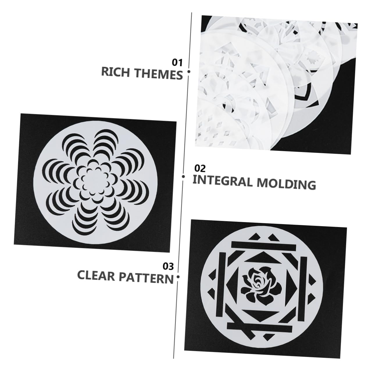 SEWACC 126pièces Pochoirs Mandala Pour Peinture Modèles Pet Flexibles Et Pour Créations Artistiques Sur Sols Murs Et Meubles