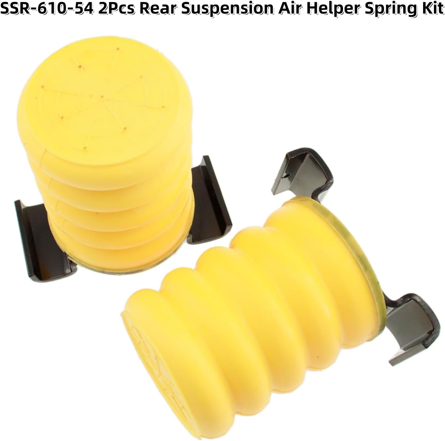 SSR-610-54 Rear Suspension Air Helper Spring Kit Replacement for Nissan Frontier, Titan | Toyota Tacoma, Tacoma Prerunner, Tundra, Hilux | Mitsubishi Triton | Springs Helper Bump Stops, Yellow