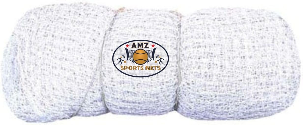 AMZ Sports Nets 2mm 36Ply Cricket Batting Practice Net Cage Regular Training Netting for Outdoor Backyard Ground Sports (2mm Thickness) (12FtX40Ft, White)