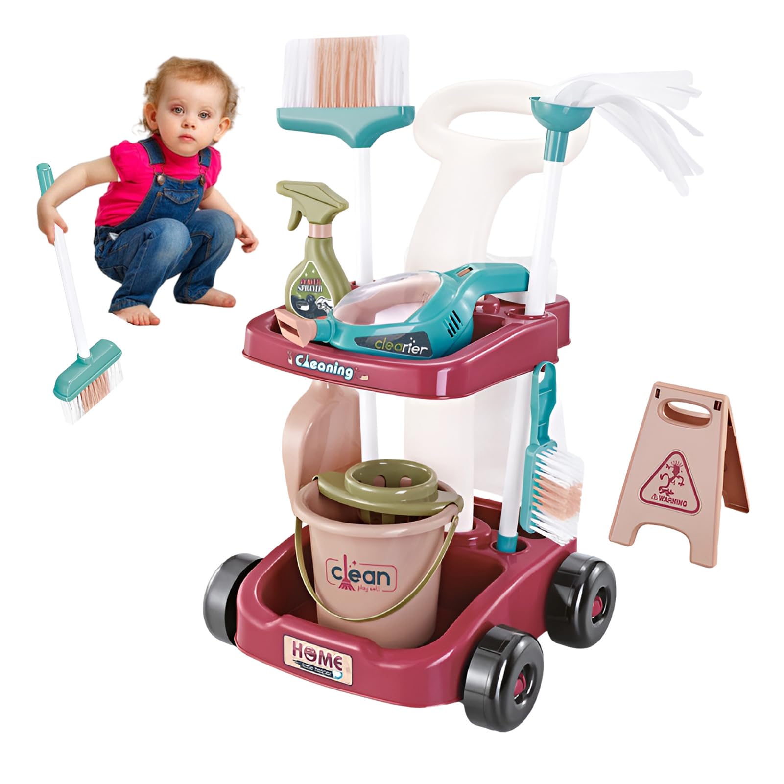 Amazon.co.jp: おもちゃ掃除セット、教育幼児用掃除車、子供用