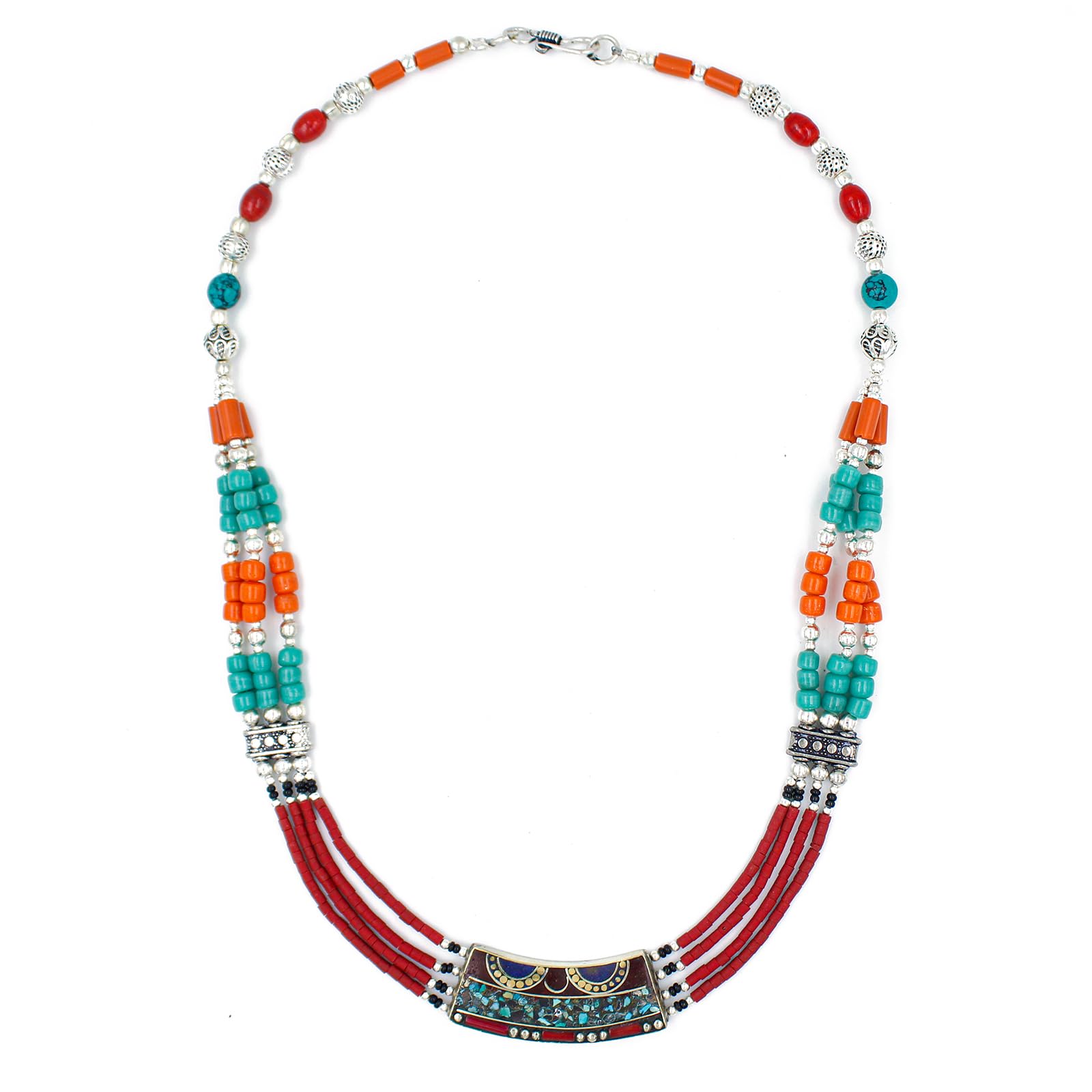 Collana di Perle Boho Statement Design Etnico Artigianale Fashion