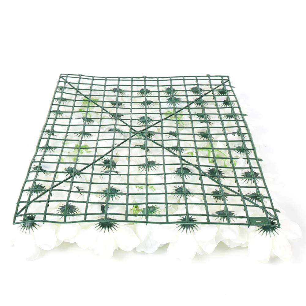20Pcs KüNstliche Blumen Wand Seidenblume Rosenwand Hintergrund Hochzeit Deco KüNstlich DIY Kunstblumen Fest Geburtstag Hochzeitsfotografie FüR Party Garten Dekor Romantische Paneele Weiß 40*60Cm