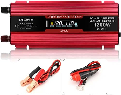 Inversores de corriente de coche de 600 W1200 W (pico), convertidor de 12 V CC a 110 V CA, encendedor de cigarrillos, inversor de batería con