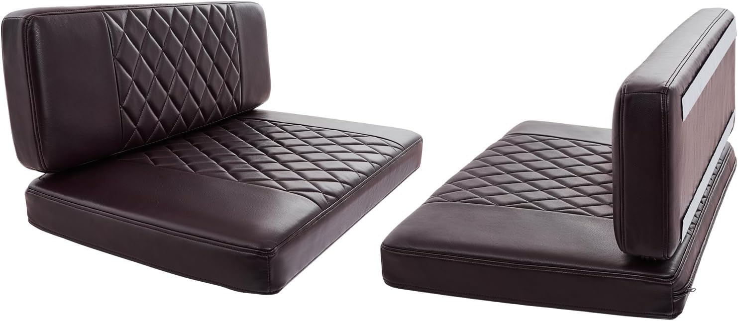 Replacement Camper Cushion,RV Dinette Cushions,2 Sets of PU Leather Dinette Cushions with Memory Foam Camper Trailer Bed (Brown,40")
