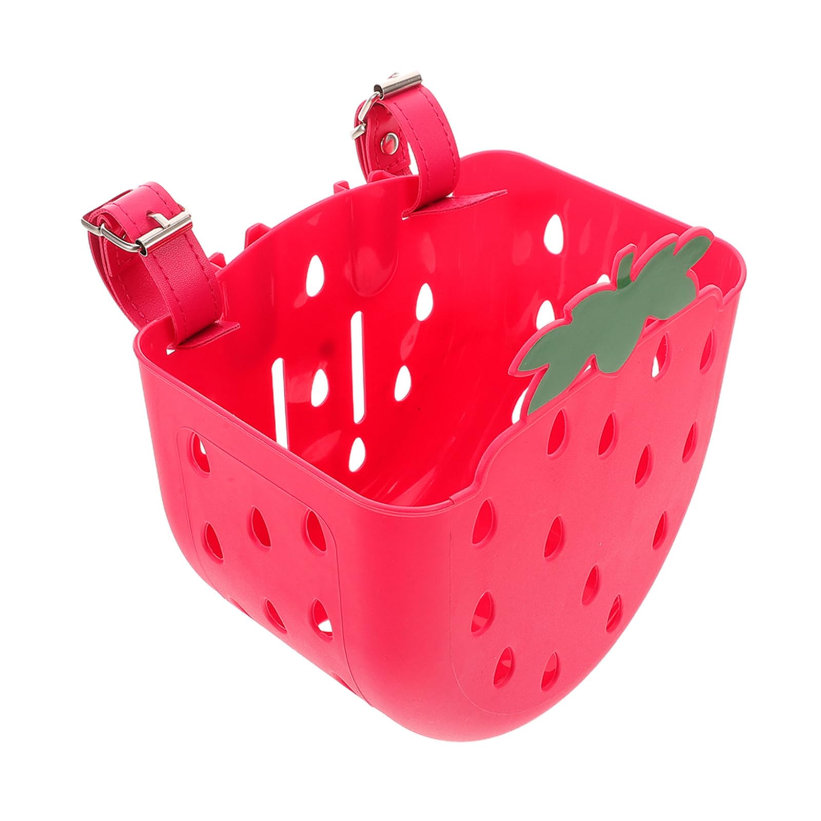 YARNOW Kids Bicycle Basket: Front Frame Handlebar Bag, Strawberry Shaped Detachable Bike Basket for Boys & Girls, Toddlers Bike or Scooter and Tricycle Accessories