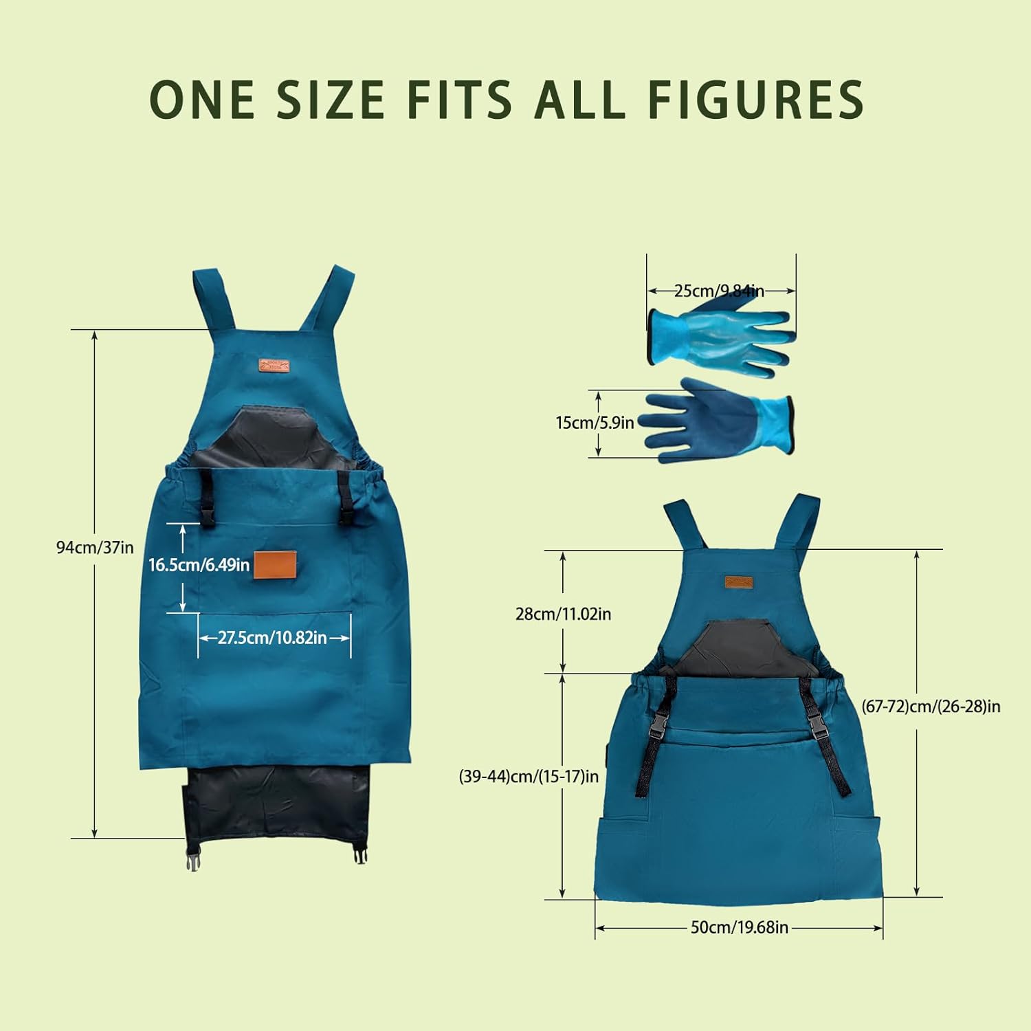 Garden Harvest Apron for Women & Men, Garden Aprons with Pockets and Gloves, Adjustablecross Back Waterproof Apron Great Gift for Love Gardening and Planting - Image 7