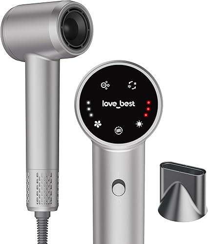 Miniatura 11 de Secador de pelo, secador de pelo iónico profesional para secado rápido, bajo nivel de ruido, ligero, secador de pelo de alta velocidad con difusor