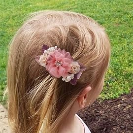 Flower Hair Clips Set-Cherrboll 3pcs Floral Hair Bow Accessories for Baby Girl Toddles Teen Gifts