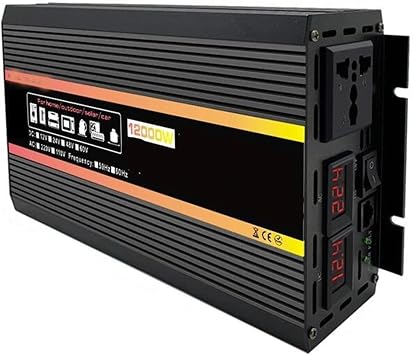 12000W Car Mounted Inverter, Digital Display Inverter, Pure Sine Wave Power Inverter, Household Outdoor DC12V-220V Converter