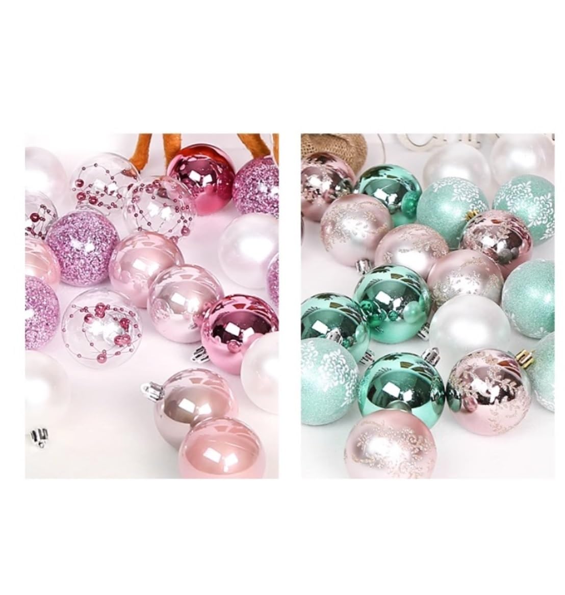 Bolas Arbol de Navidad 30 Bolas De Navidad 2,36 Pulgadas, Adornos Árbol Inastillables, Decoraciones para Árboles, Bola Colgante para Fiesta Navideña Decoración de Temporada(E)