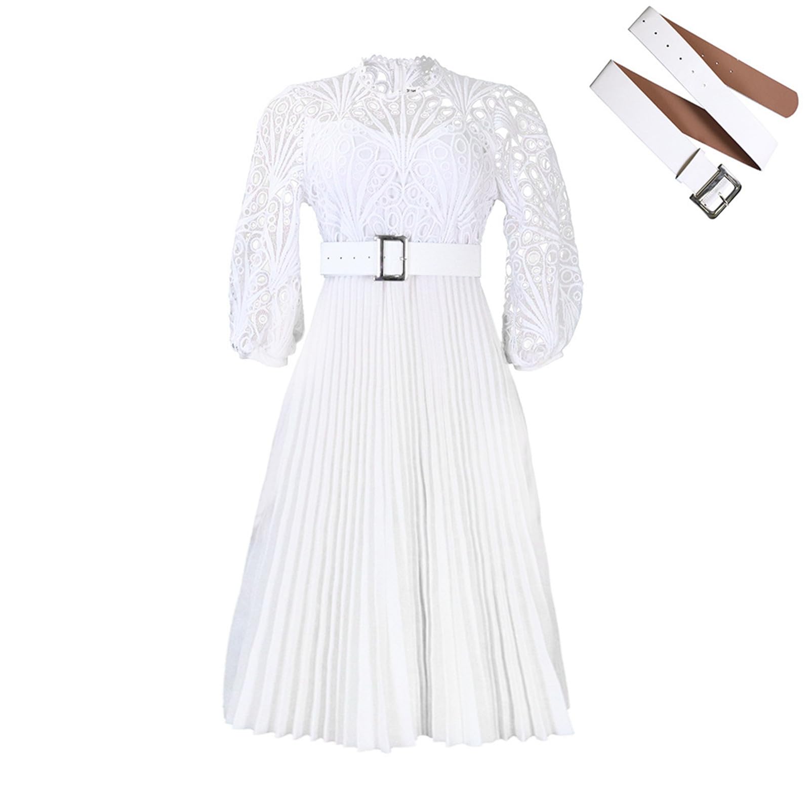 Damen Spitzenkleid Große Größe A-Linie Abendkleid Elegant