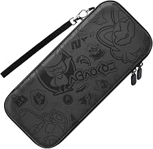 Switch Case Compatible with Nintendo Switch/OLED, FUNLAB Portable Switch Carrying Case with 10-Game-Card Slots & Accessories Storage- Black