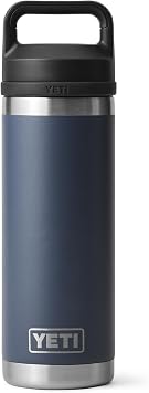 YETI Rambler 18 oz Bottle, Vacuum Insulated, Stainless Steel with Chug Cap, Navy