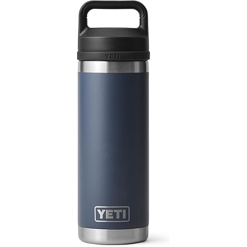 YETI Rambler 18 oz Bottle, Vacuum Insulated, Stainless Steel with Chug Cap, Navy