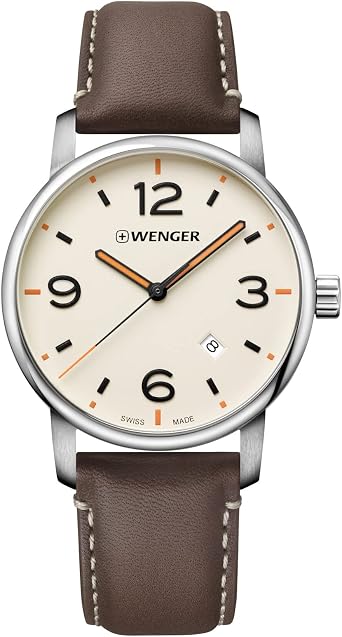 Wenger Mens 01.1741.133 Urban Metro Analog Display Swiss Quartz Brown Watch