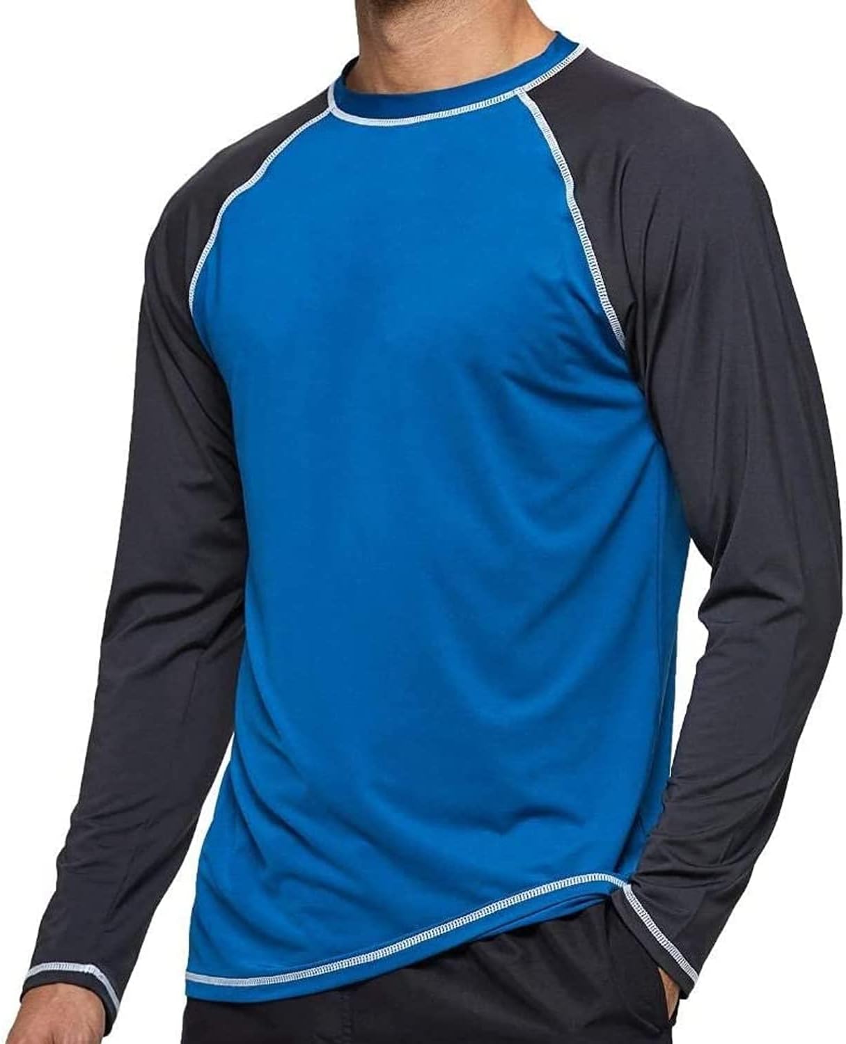 ArcwegRashguard Men Long Sleeves Diving UV Protection UPF 50+ Elastic Rash Vest Loose Fit Top Swimming Quick Drying Surfing Pool T-Shirt Sports Top Rashie