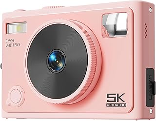 KEXIAO - Cámara digital compacta de 64 megapíxeles con enfoque automático, cámara Vlog frontal y trasera para niños y adultos con zoom de 18 x