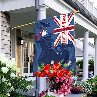 Australia Flag Anzac Day Flag Lest We Forget Flag Trumpet Soldier Flag Double Sided House Decor Flags For Memorial Day
