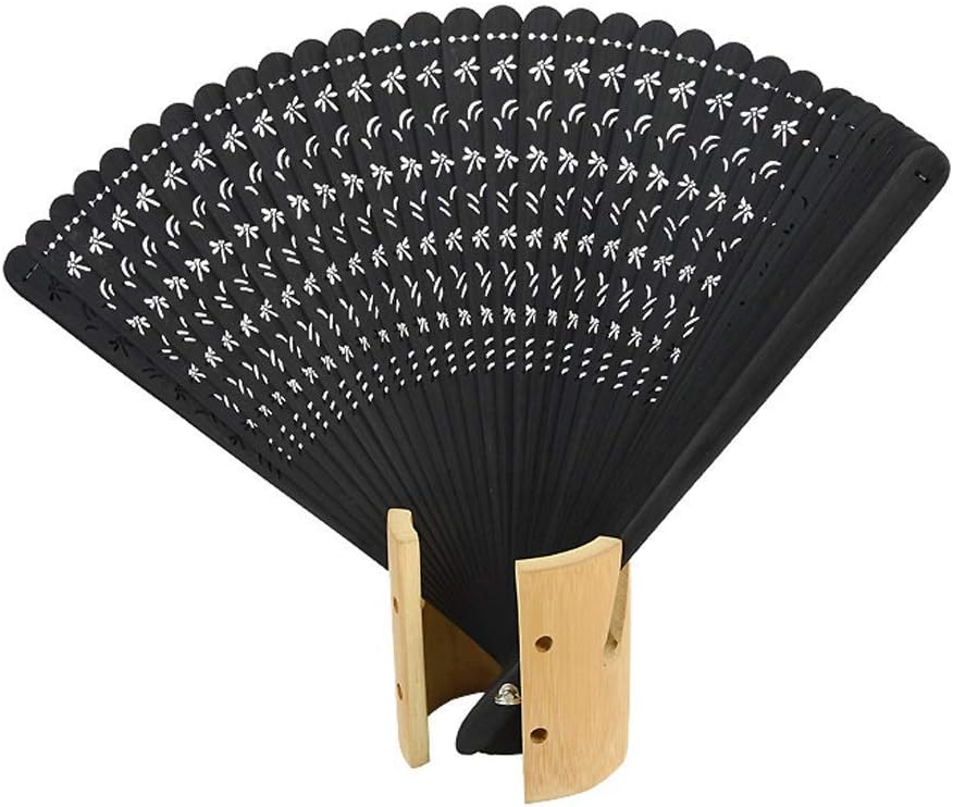 Folding fan Chinese style handmade bamboo folding fan holding bamboo folding fan Chinese dress folding fan home style decorative folding fan (colour: blue-B) (Blue c)