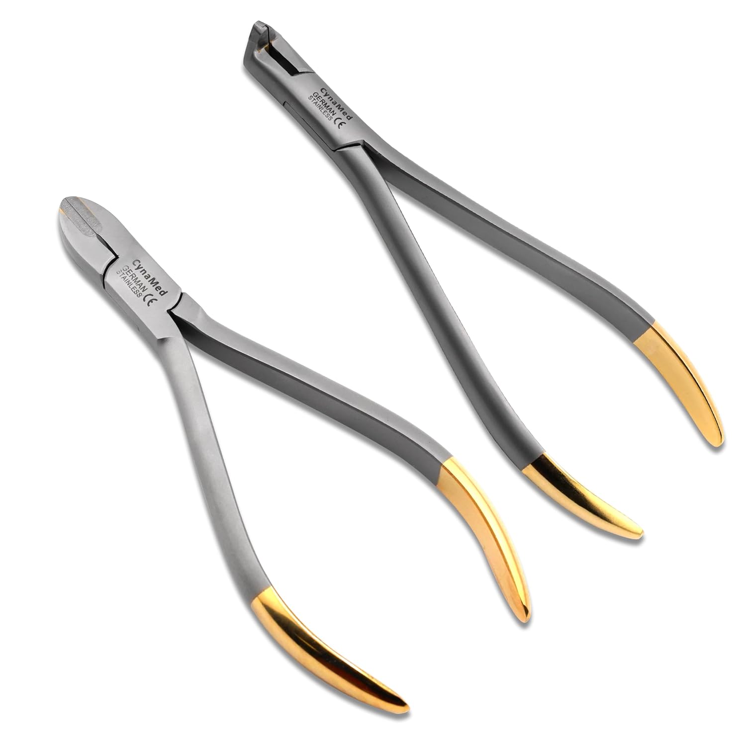Cynamed Braces Wire Cutter Orthodontic Dental with Tungsten Carbide Inserts Gold Plated Handle (Pack of 2)